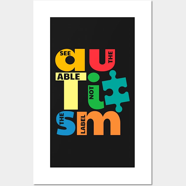 Puzzle Pieces Autism Awareness Wall Art by specaut